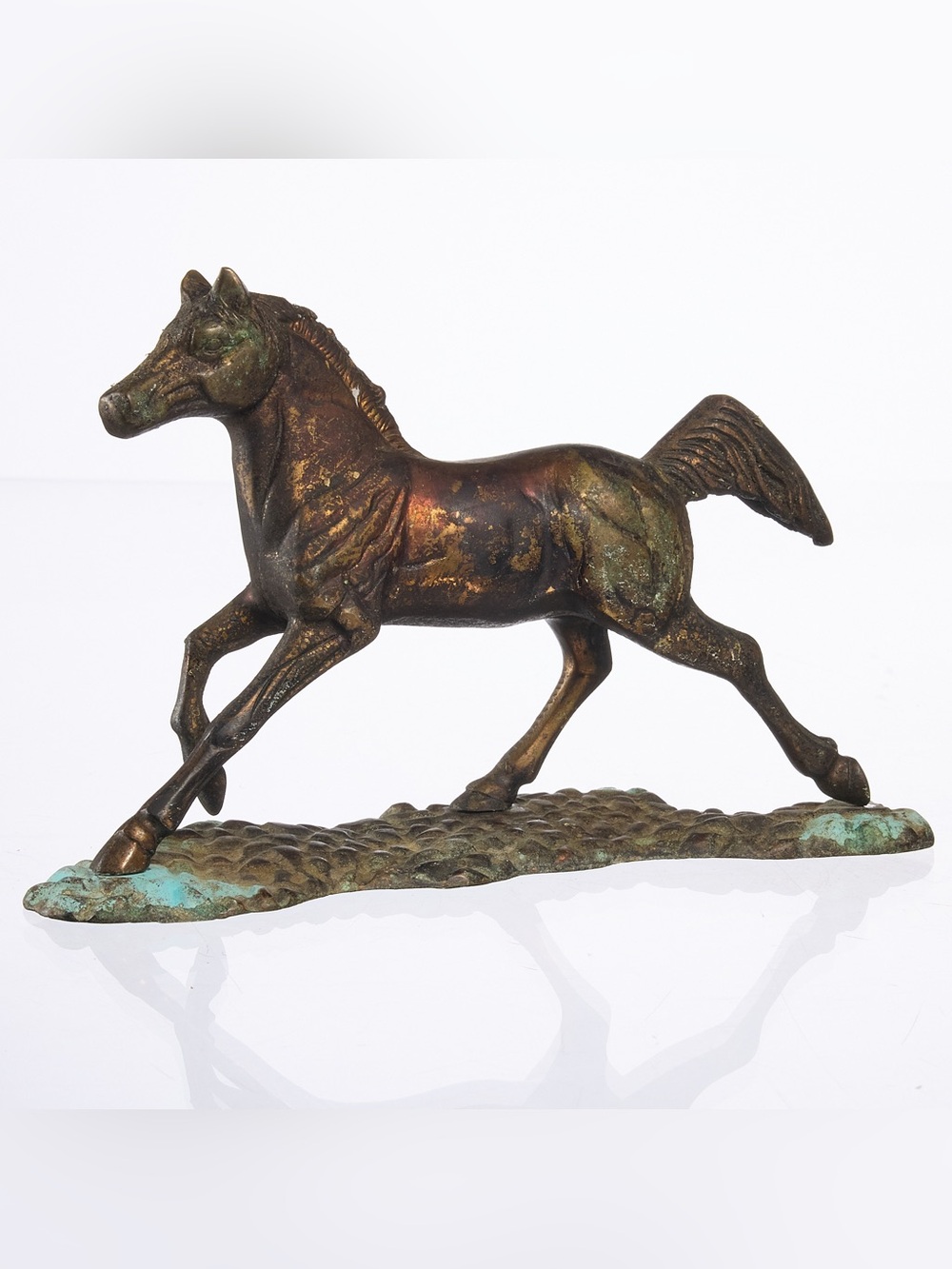 Vintage Brass Tone Horse figurine- Decorative Home Art
